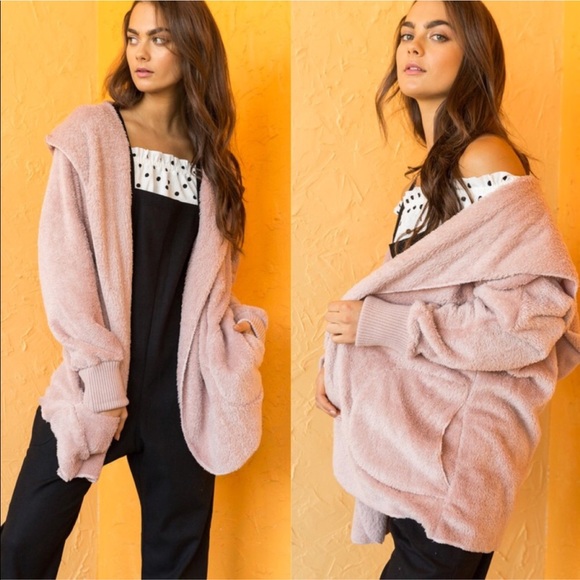 HAILEY MAUVE teddy bear Sherpa fleece jacket! - Picture 2 of 3